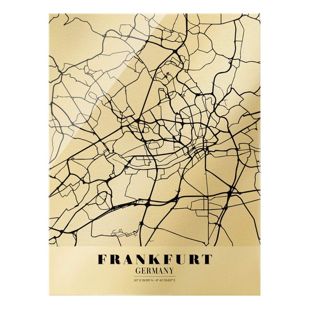 Obrazy do salonu nowoczesne Mapa miasta Frankfurt - Klasyczna