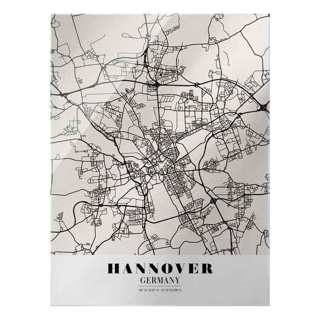 Nowoczesne obrazy do salonu Mapa miasta Hanower - Klasyczna
