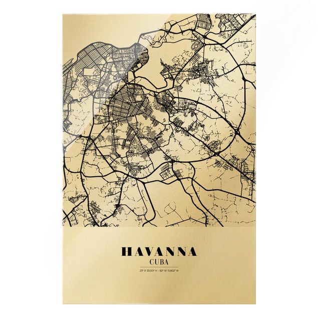 Obrazy nowoczesne Mapa miasta Hawana - Klasyczna