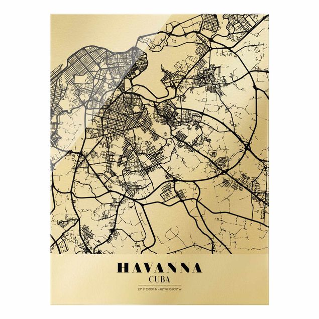 Obrazy do salonu Mapa miasta Hawana - Klasyczna