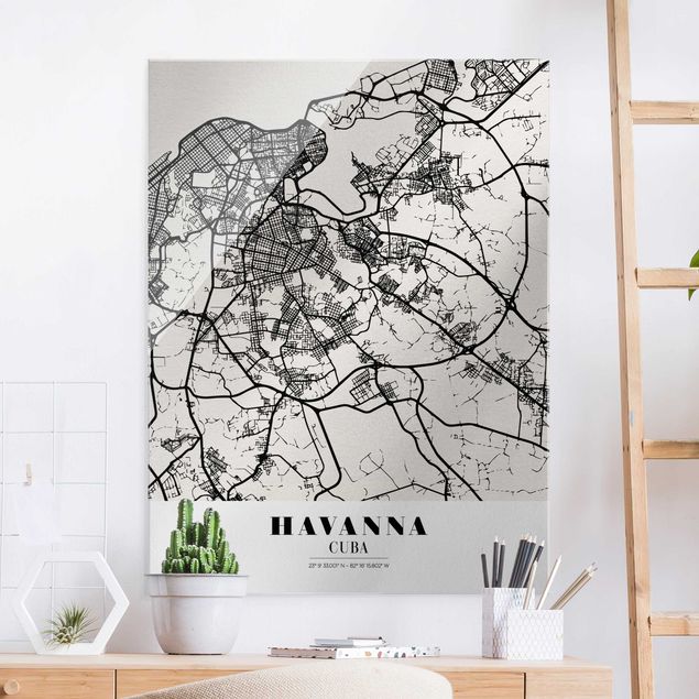 Dekoracja do kuchni Mapa miasta Hawana - Klasyczna