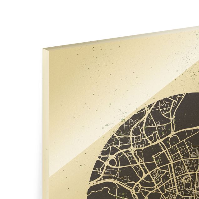 Obrazy nowoczesne Mapa miasta Lizbona - Retro