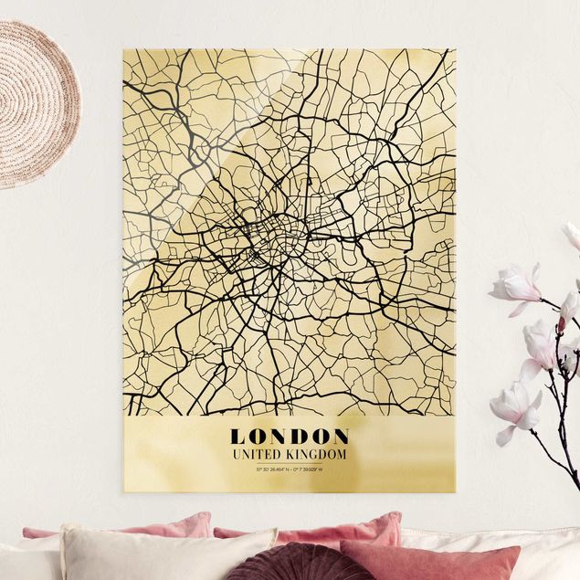 Obrazy na szkle Londyn City Map London - Klasyczna