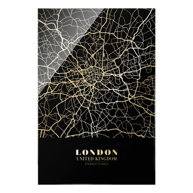 Obrazy Londyn Mapa miasta London - Klasyczna Black