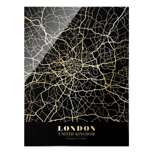 Obrazy Londyn Mapa miasta London - Klasyczna Black