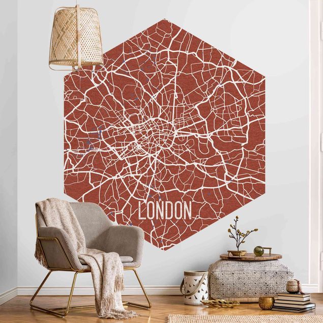 Tapeta brązowa Mapa miasta Londyn - Retro