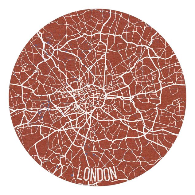 Tapeta biało czarna Mapa miasta Londyn - Retro