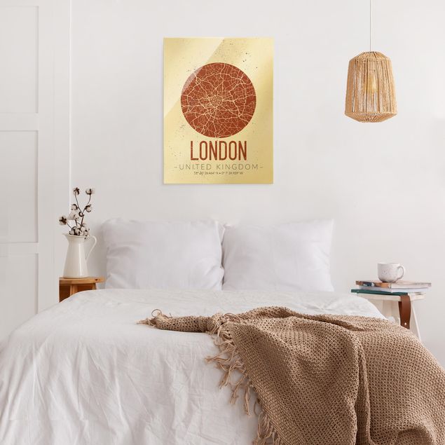 Obrazy nowoczesne Mapa miasta Londyn - Retro