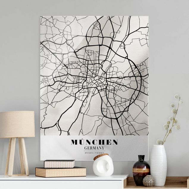 Obrazy na szkle portret City Map Munich - Klasyczna