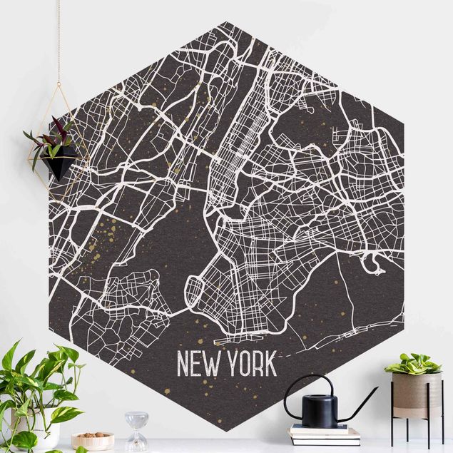 Nowy Jork tapeta Mapa miasta Nowy Jork - Retro