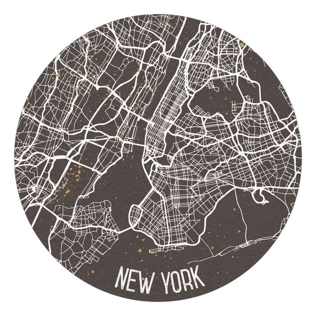 Tapeta biało czarna Mapa miasta Nowy Jork - Retro