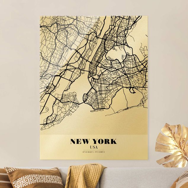 Dekoracja do kuchni Mapa miasta Nowy Jork - Klasyczna