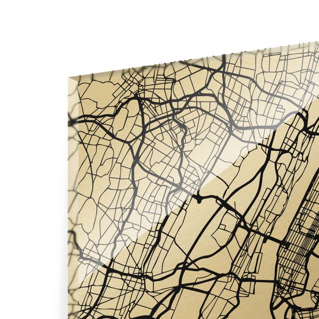 Obrazy na szkle powiedzenia Mapa miasta Nowy Jork - Klasyczna