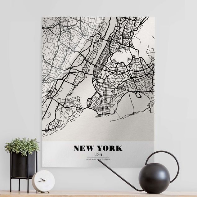 Dekoracja do kuchni Mapa miasta Nowy Jork - Klasyczna