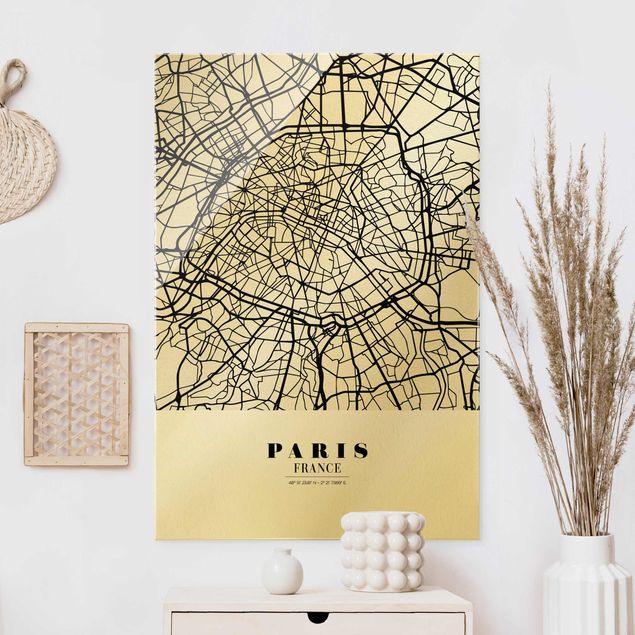 Obrazy na szkle architektura i horyzont City Map Paris - Klasyczna