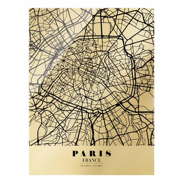 Obrazy na szkle mapy City Map Paris - Klasyczna