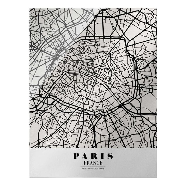 Obrazy na szkle mapy City Map Paris - Klasyczna