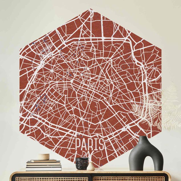 Paryż tapeta Mapa miasta Paryż - Retro