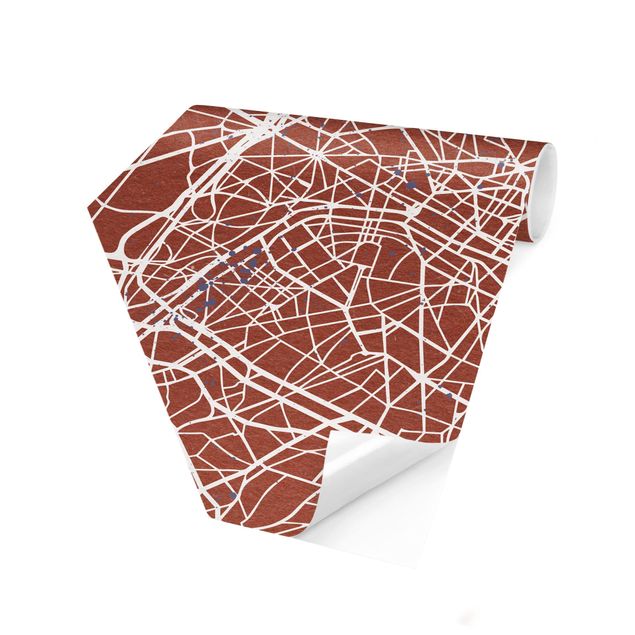 Tapeta ścienna Mapa miasta Paryż - Retro