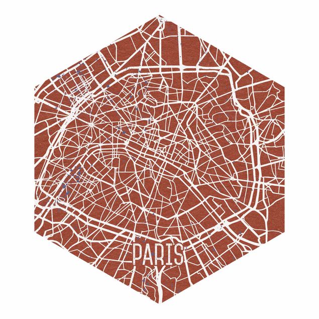 Fototapety Mapa miasta Paryż - Retro