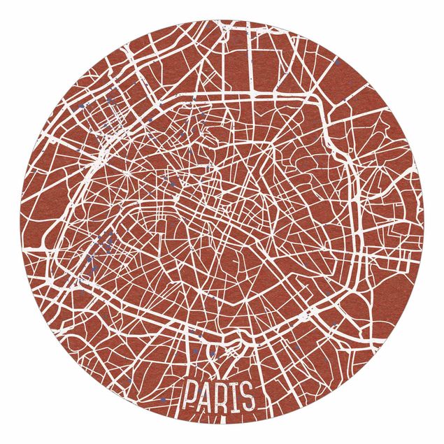 Fototapeta czarno biała Mapa miasta Paryż - Retro