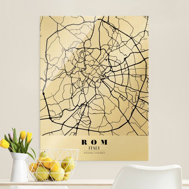 Obrazy na szkle mapy City Map Rome - Klasyczna