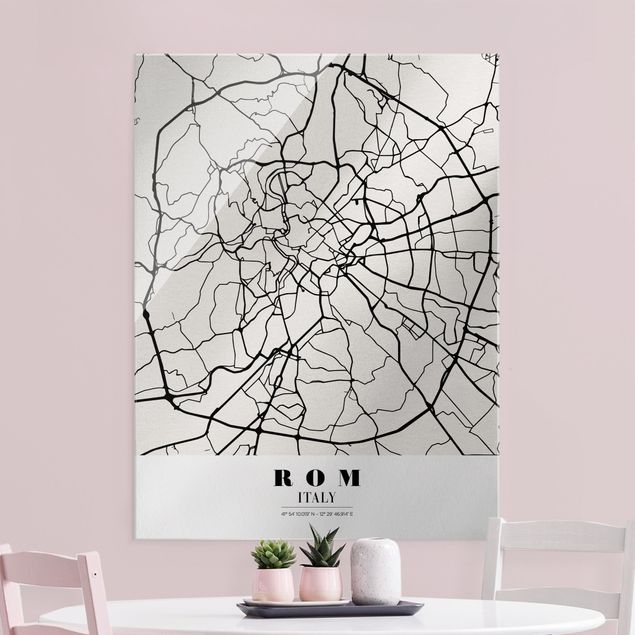Obrazy na szkle portret City Map Rome - Klasyczna