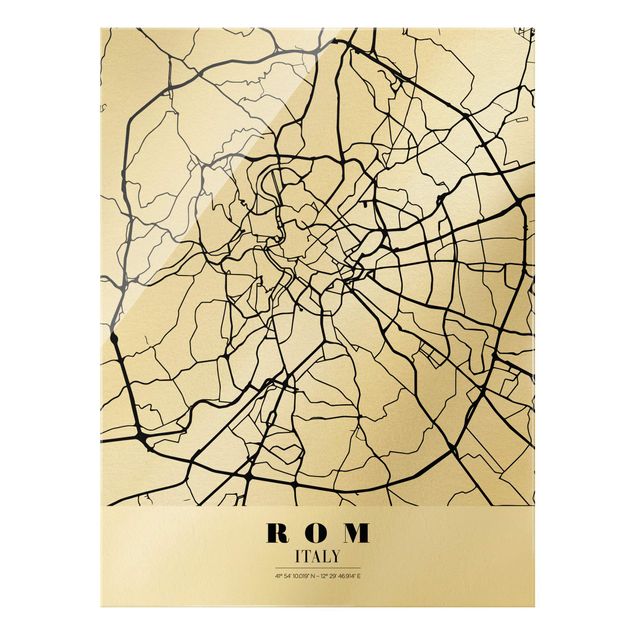 Obrazy na szkle portret City Map Rome - Klasyczna