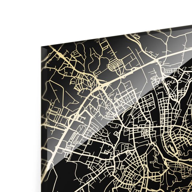 Obrazy nowoczesne Mapa miasta Salzburg - Klasyczna czerń