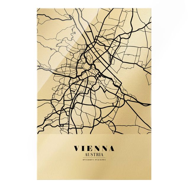 Nowoczesne obrazy City Map Vienna - Klasyczna