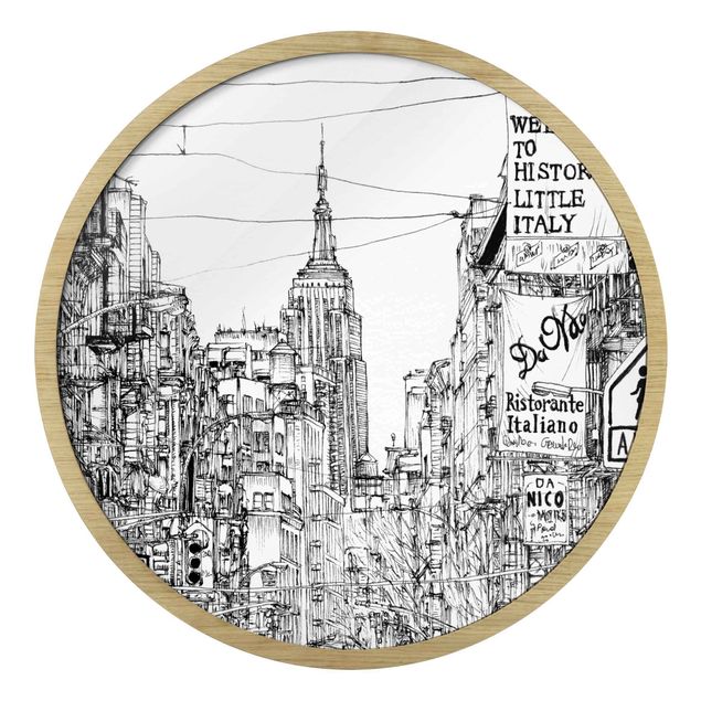 Obrazy w ramie okrągłe City Study - Little Italy