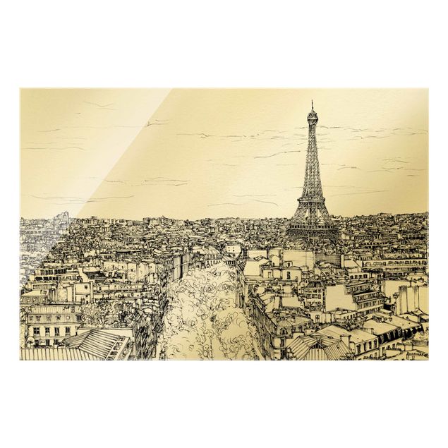 Obrazy na szkle poziomy Studium miasta - Paryż