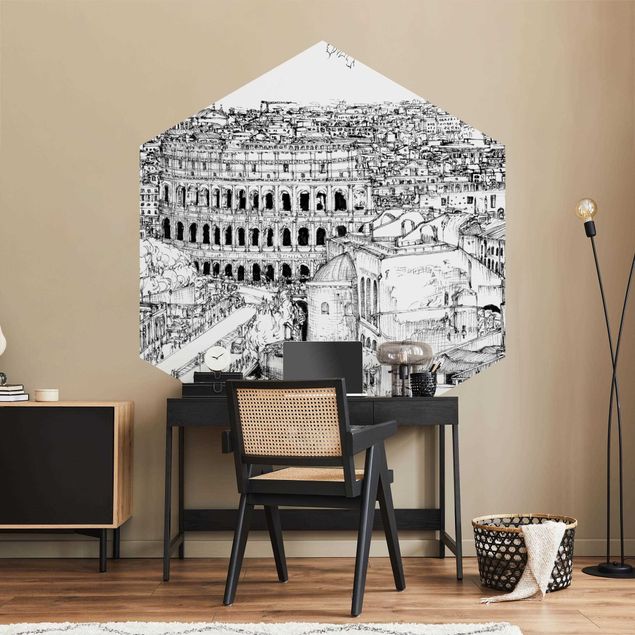 Tapety na ściany Studium miasta - Rzym