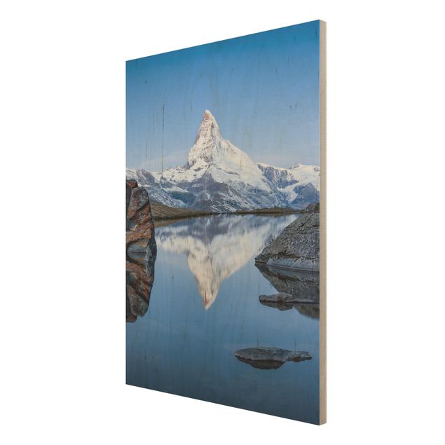 Obrazy z drewna Jezioro Stelli przed Matterhornem