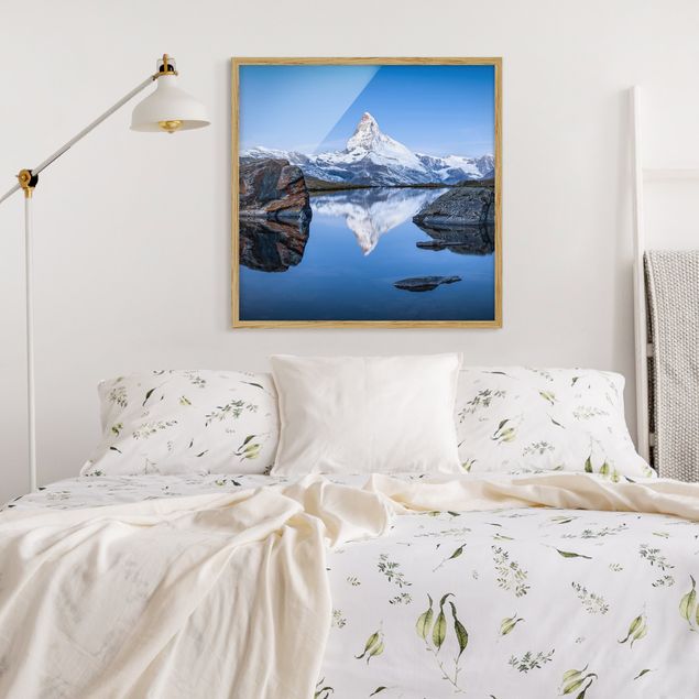 Obrazy w ramie krajobraz Jezioro Stelli przed Matterhornem