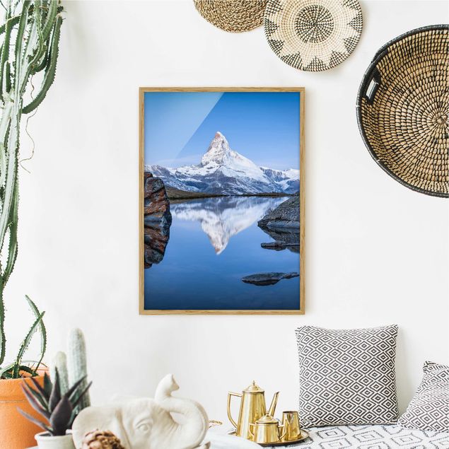 Obrazy w ramie do korytarzu Jezioro Stelli przed Matterhornem