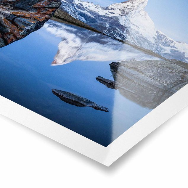 Obrazy krajobraz Jezioro Stelli przed Matterhornem