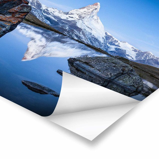 Obraz niebieski Jezioro Stelli przed Matterhornem