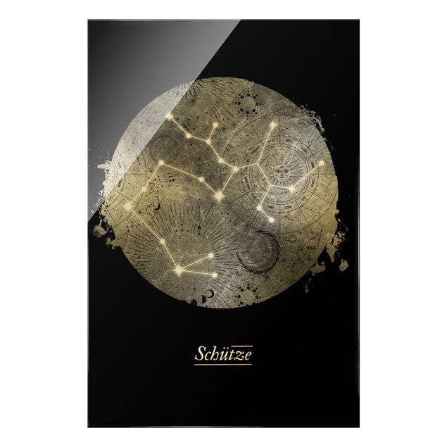 Obraz na szkle - Znak zodiaku Sagittarius Srebrny