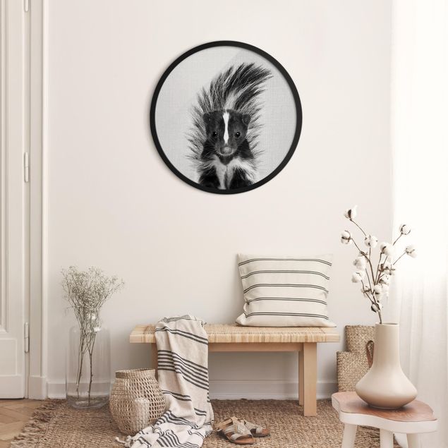 Obrazy w ramie dla dzieci Skunk Stuart czarno-biały