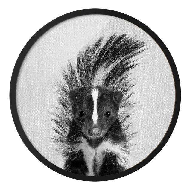 Nowoczesne obrazy do salonu Skunk Stuart czarno-biały