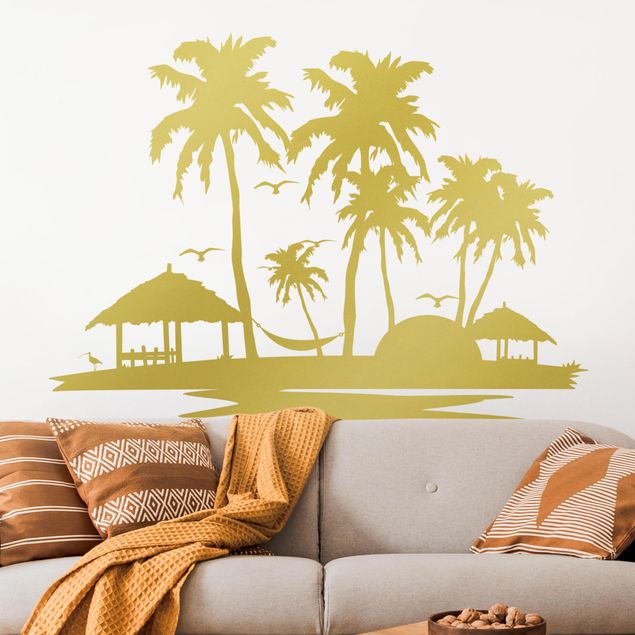 Naklejki na ścianę palma Plaża i drzewa palmowe