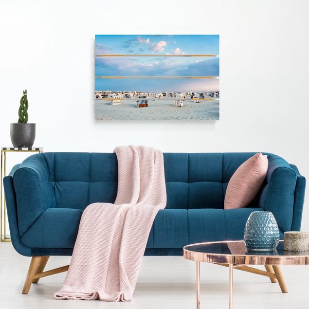 Obrazy Krzesła plażowe nad Morzem Północnym