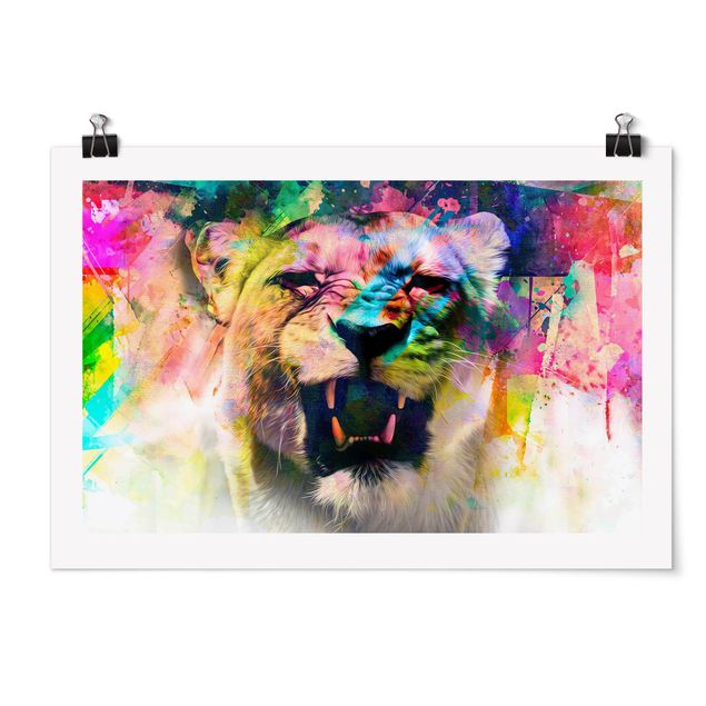 Obrazy zwierzęta Street Art Lion