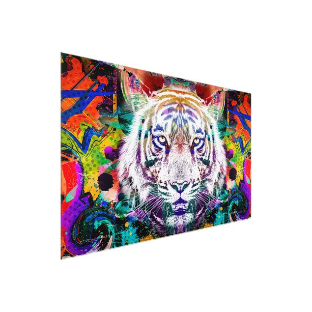 Obrazy na szkle zwierzęta Street Art Tiger