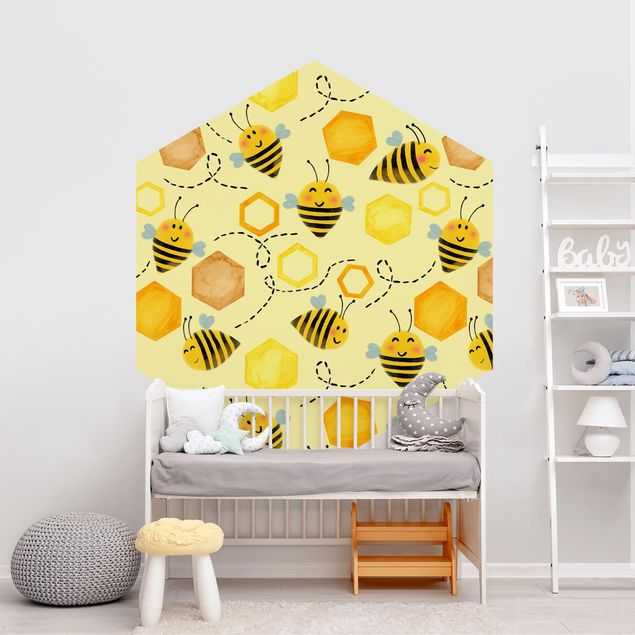 Uta Naumann obrazy Ilustracja przedstawiająca słodki miód z pszczołami