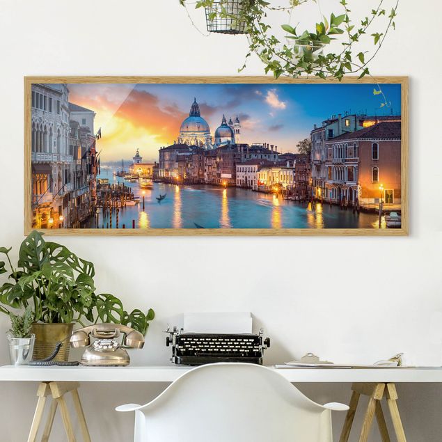 Obrazy Włochy Zachód słońca w Wenecji
