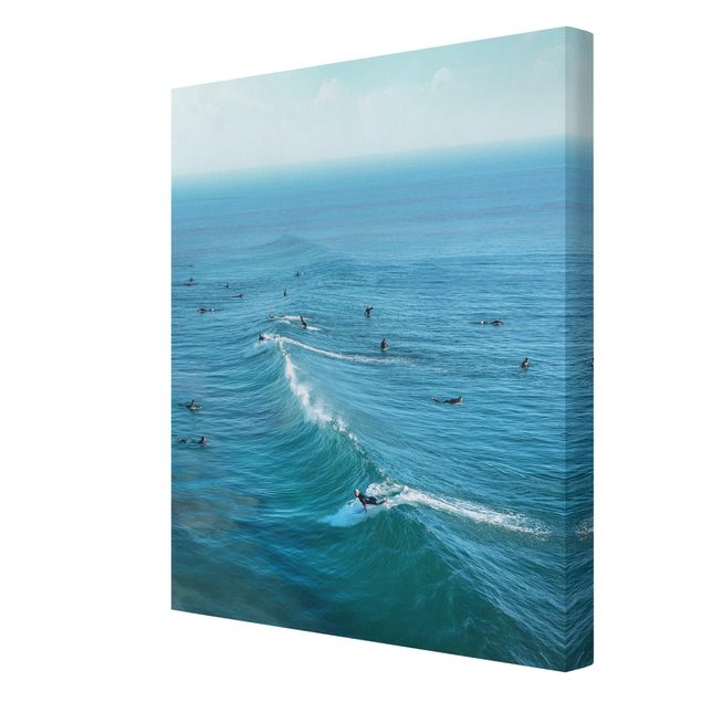 Obraz z niebieskim Surfer At Huntington Beach