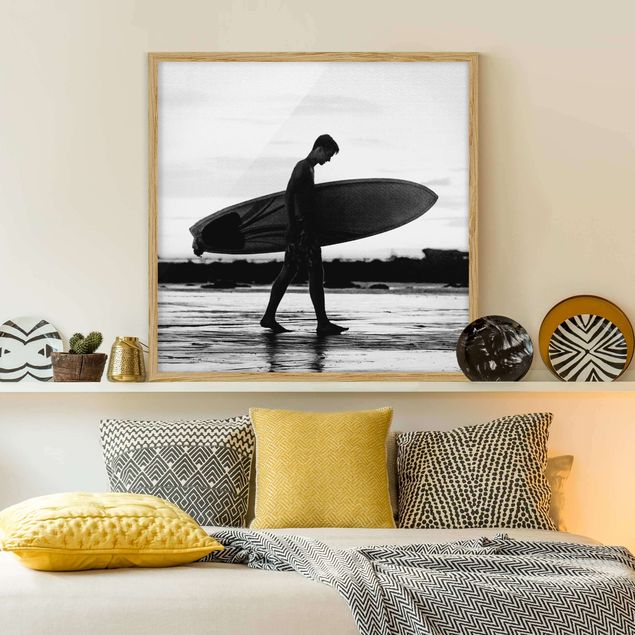 Obrazy w ramie do korytarzu Shadow Surfer Boy In Profile