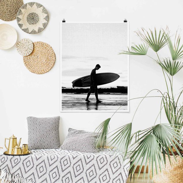Nowoczesne obrazy Shadow Surfer Boy In Profile